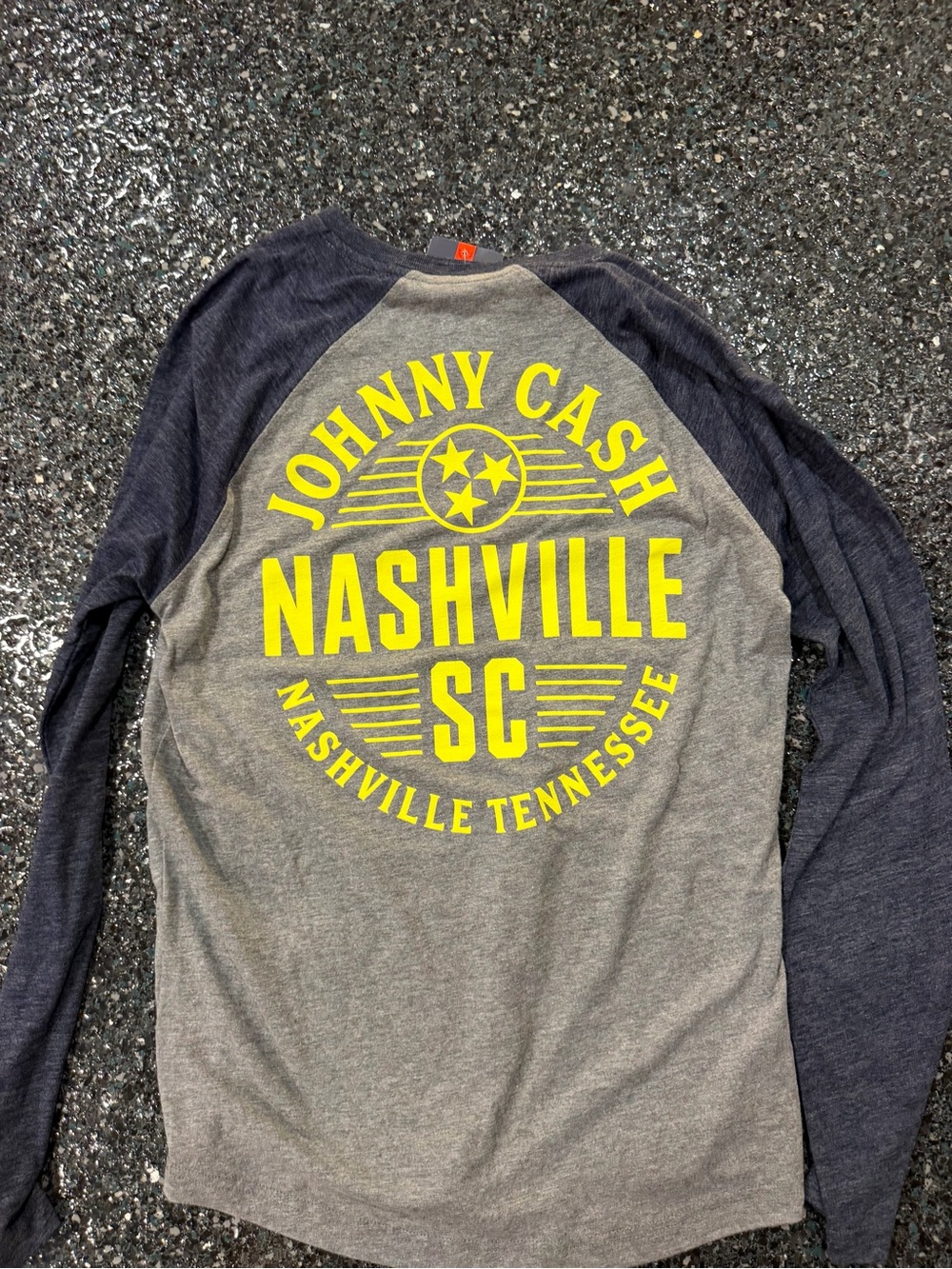 Fanatics Nashville SC x Johnny Cash Lines Tri-Blend Raglan Long Sleeve Tee M NWT
